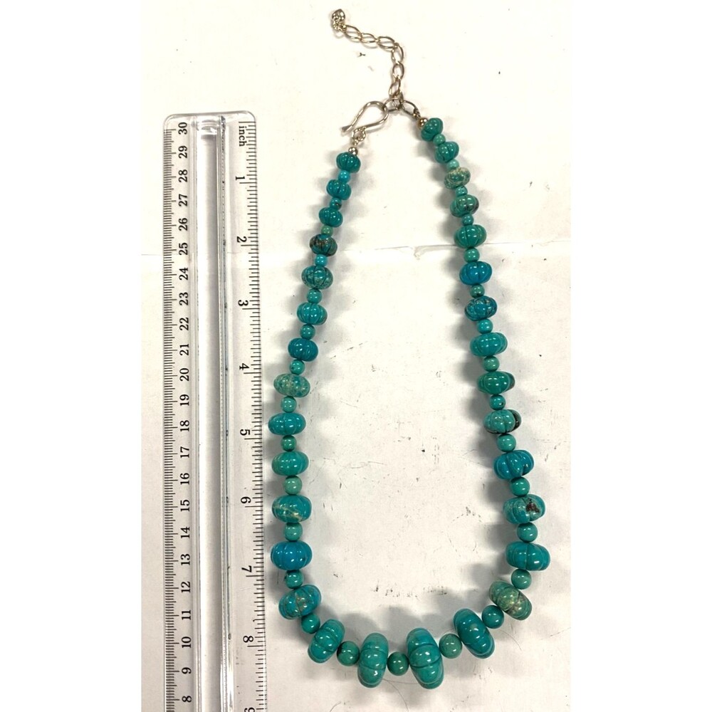 Jay King DTR Turquoise Sterling Silver Beaded Necklace Vintage READ